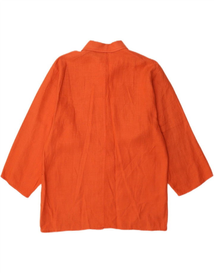 Penny Black Womens 5 Button Blazer Jacket UK 12 Medium Orange Linen