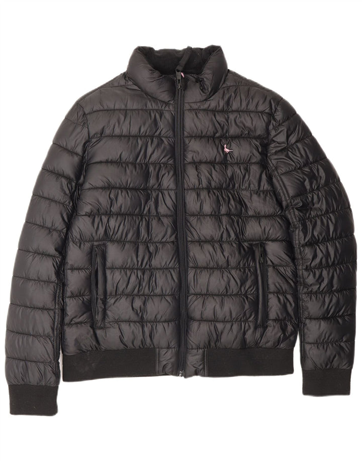 JACK WILLS Womens Padded Jacket UK 12 Medium Black Polyester