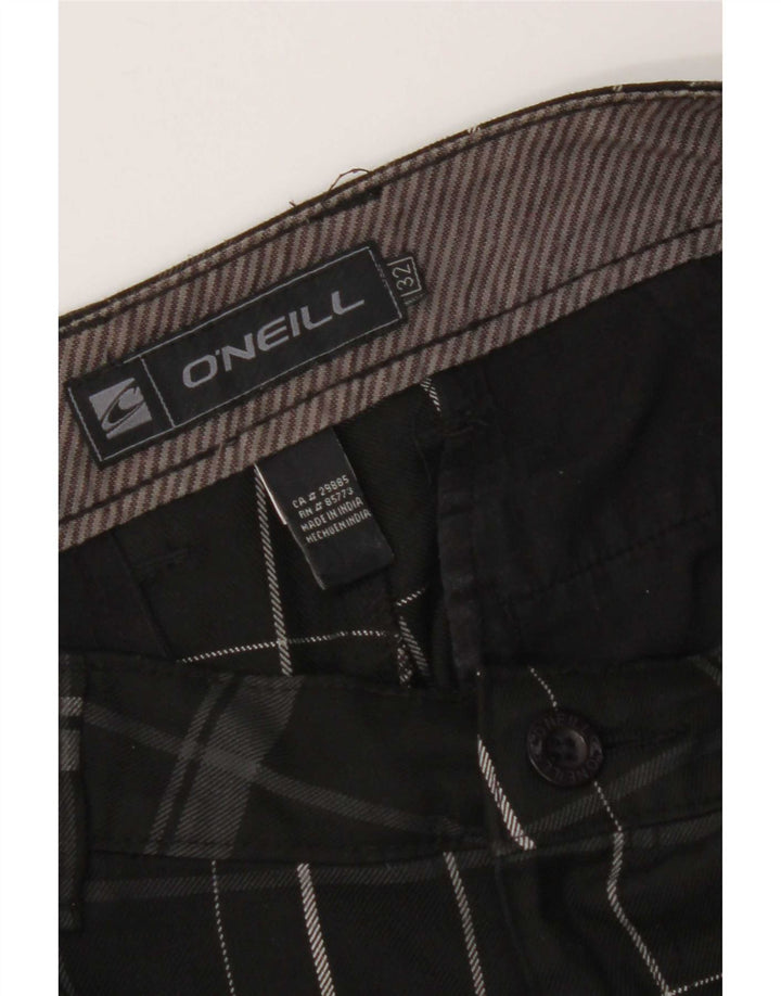 O'Neill Womens Chino Shorts W32 Medium Black Check Polyester