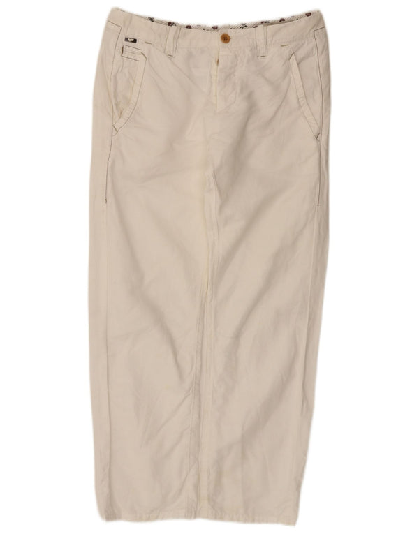 Gas Womens Straight Chino Trousers W31 L26 White Cotton
