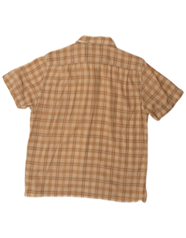 Levi's Mens Short Sleeve Standard Fit Shirt Medium Beige Check