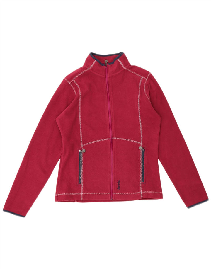 Weird Fish Womens Fleece Jacket UK 10 Small Burgundy Polyester
