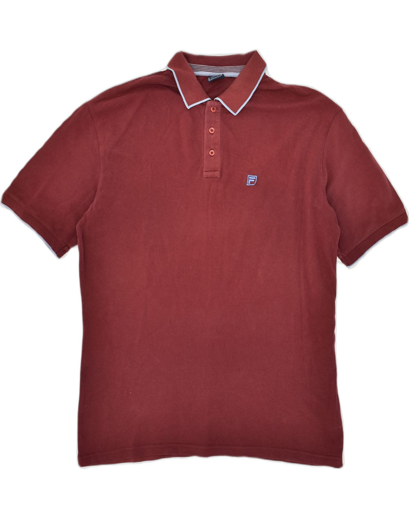 FILA Mens Polo Shirt Large Burgundy Cotton | Vintage Fila | Thrift | Second-Hand Fila | Used Clothing | Messina Hembry 