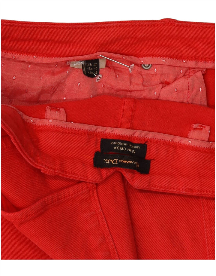 Massimo Dutti Womens Slim Fit Cropped Jeans EU 42 Large W32 L28 Red