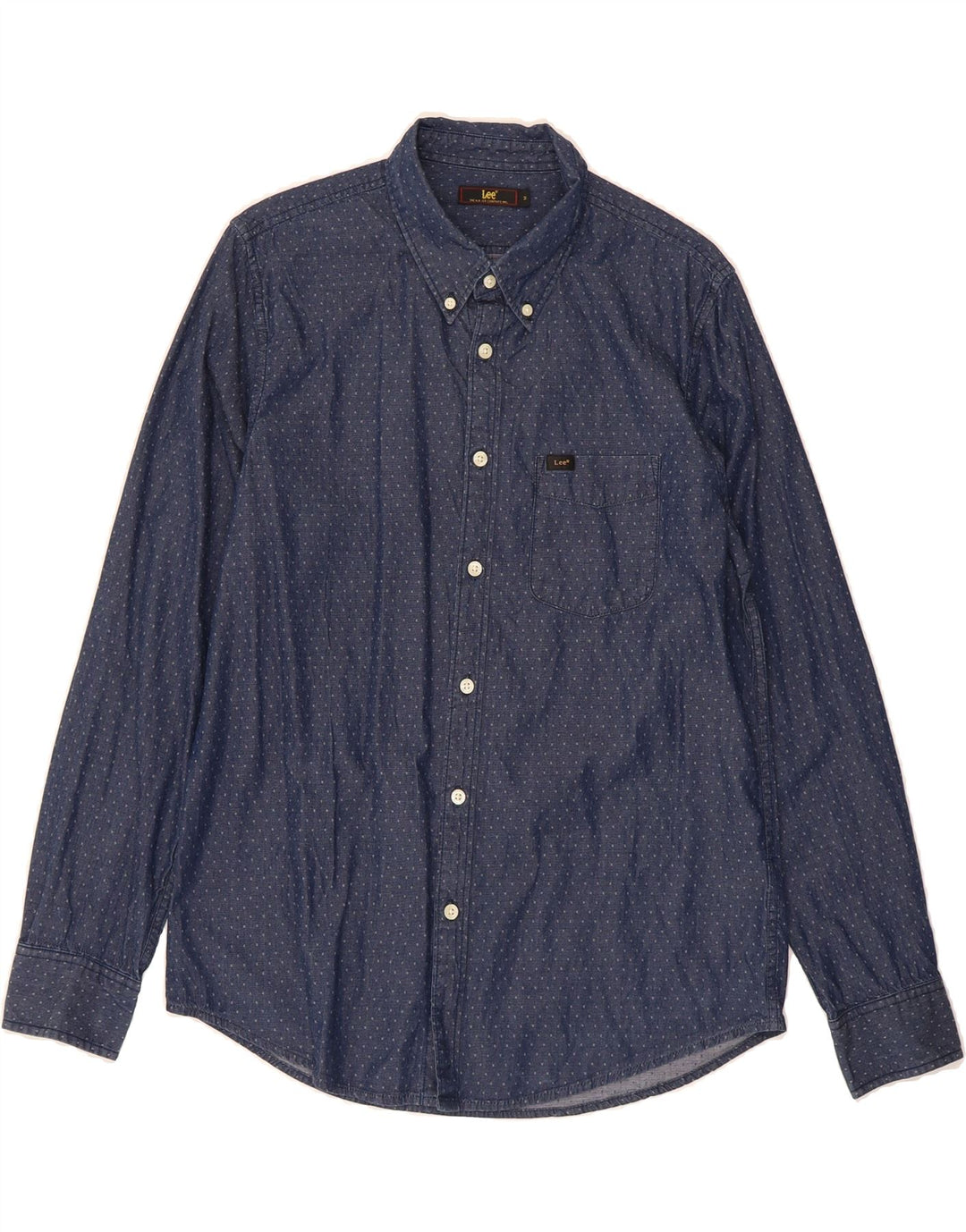 LEE Mens Shirt Medium Navy Blue Spotted Cotton Vintage Lee and Second-Hand Lee from Messina Hembry 