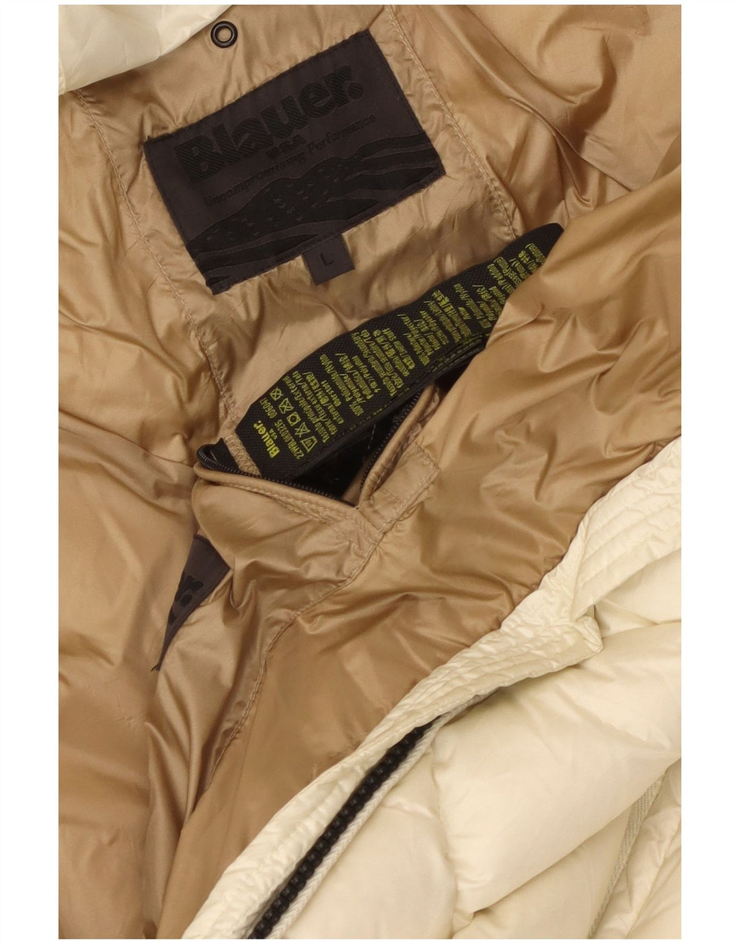 Blauer Womens Hooded Padded Coat UK 16 Large White Polyamide