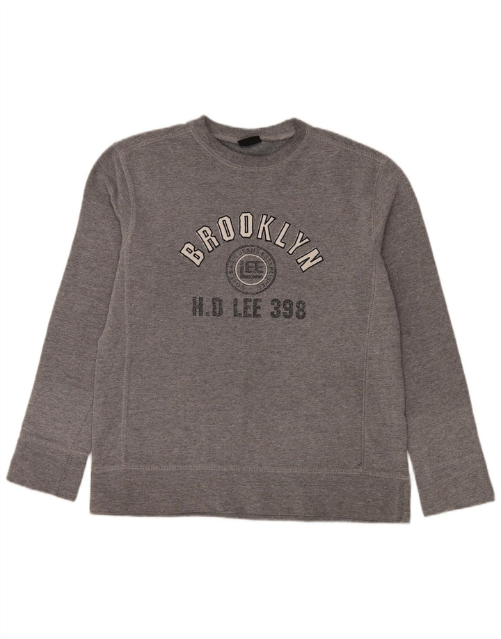 Lee Mens Brooklyn Graphic Sweatshirt Jumper Medium Grey