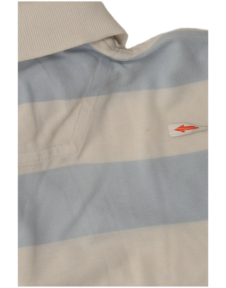 Timberland Mens Regular Fit Polo Shirt Large Blue Striped Cotton