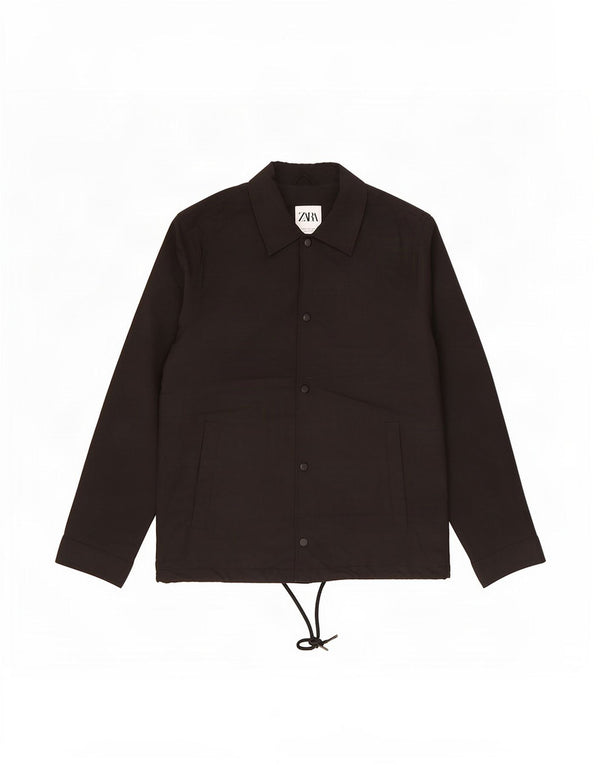 Zara Mens Bomber Jacket UK 36 Small Black Polyester