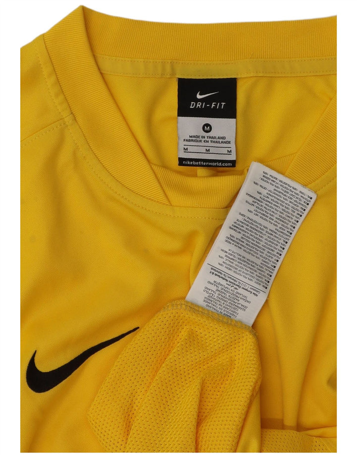 Nike Mens Dri Fit T-Shirt Top Medium Yellow Polyester