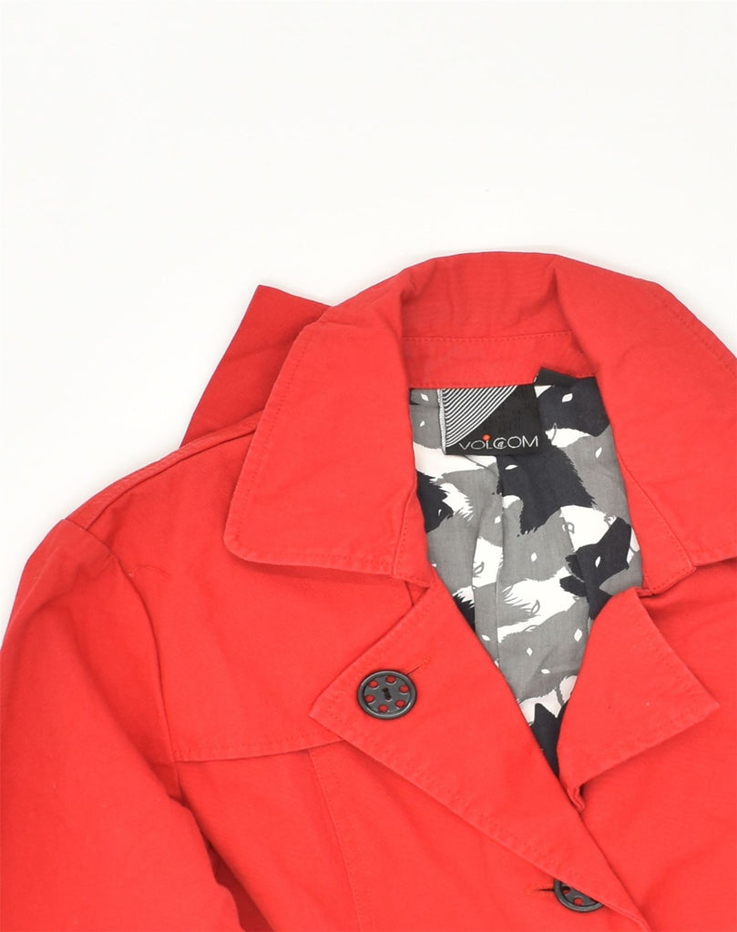 VOLCOM Womens Overcoat UK 10 Small  Red Cotton | Vintage Volcom | Thrift | Second-Hand Volcom | Used Clothing | Messina Hembry 