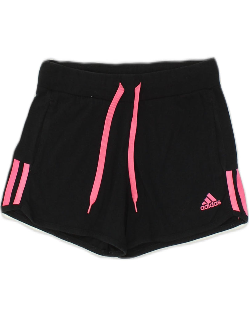 ADIDAS Womens Sport Shorts UK 4/6 XS Black Cotton | Vintage Adidas | Thrift | Second-Hand Adidas | Used Clothing | Messina Hembry 