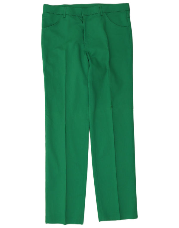 Farah Womens Straight Casual Trousers W36 L34 Green Polyester