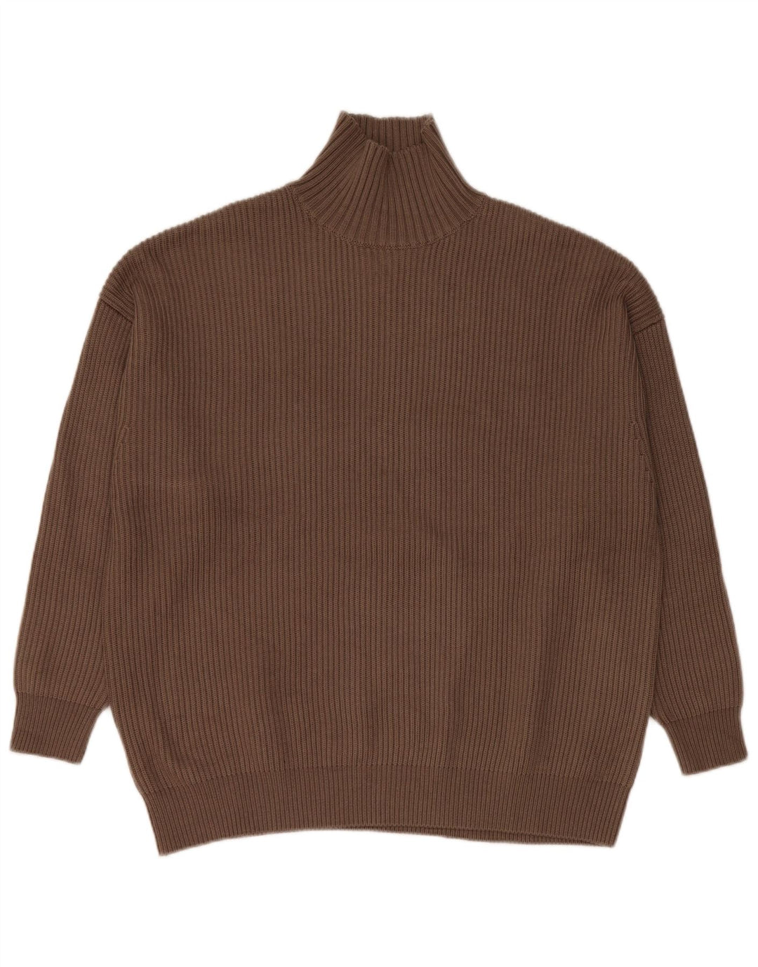 Zara Womens Oversized Turtle Neck Jumper Sweater UK 10 Small Brown