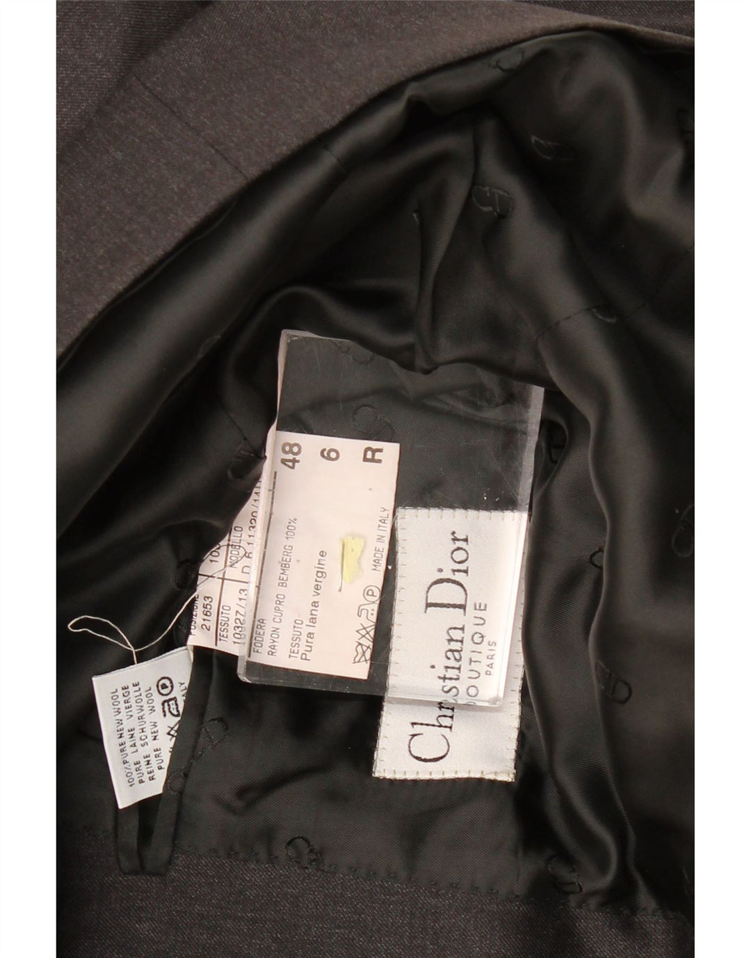 CHRISTIAN DIOR Mens 3 Button Blazer Jacket EU 48 Medium Grey Wool Vintage Christian Dior and Second-Hand Christian Dior from Messina Hembry 