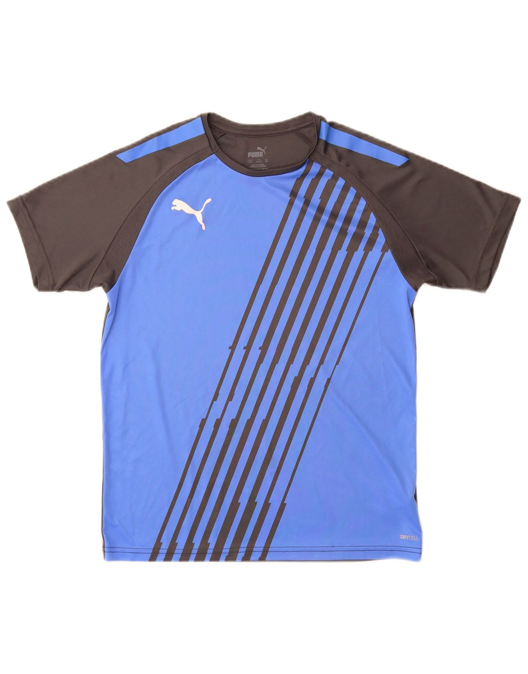 Puma Boys T-Shirt Top 13-14 Years Blue Colourblock Polyester