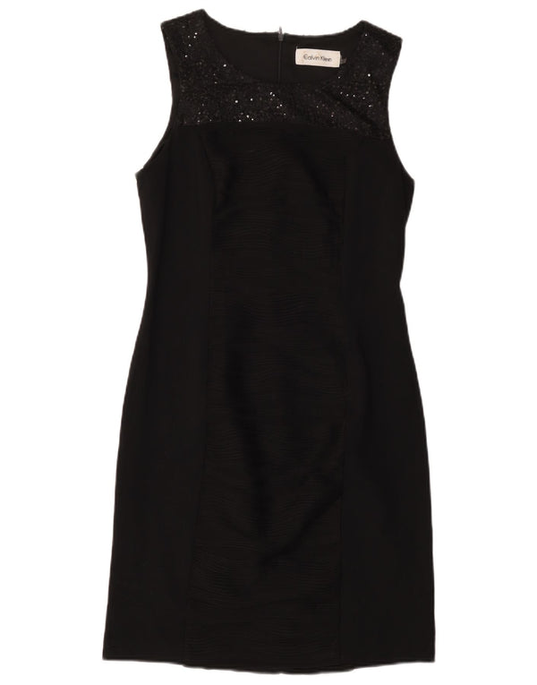 CALVIN KLEIN Womens Sleeveless Sheath Dress US 8 Medium Black