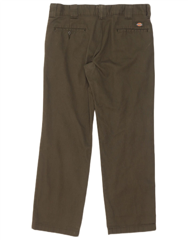 Dickies Mens Straight Slim Chino Trousers W34 L32 Green Polyester