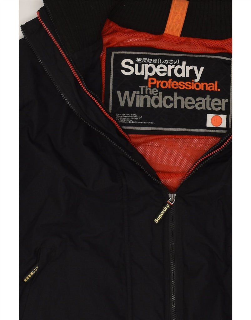 SUPERDRY Womens Rain Jacket UK 16 Large Black | Vintage Superdry | Thrift | Second-Hand Superdry | Used Clothing | Messina Hembry 