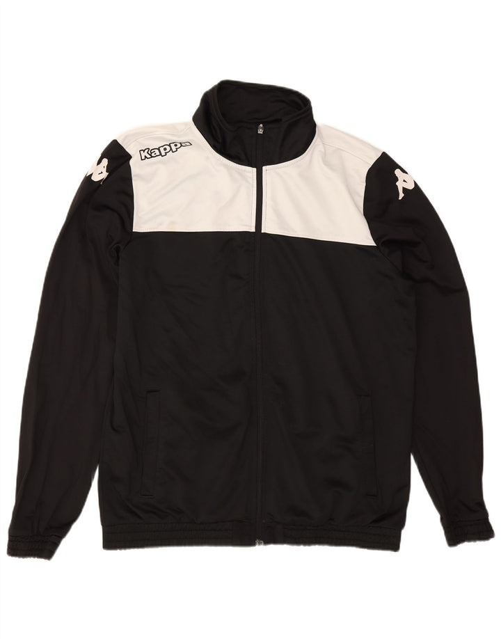Kappa Mens Graphic Tracksuit Top Jacket Large Black Colourblock Polyester