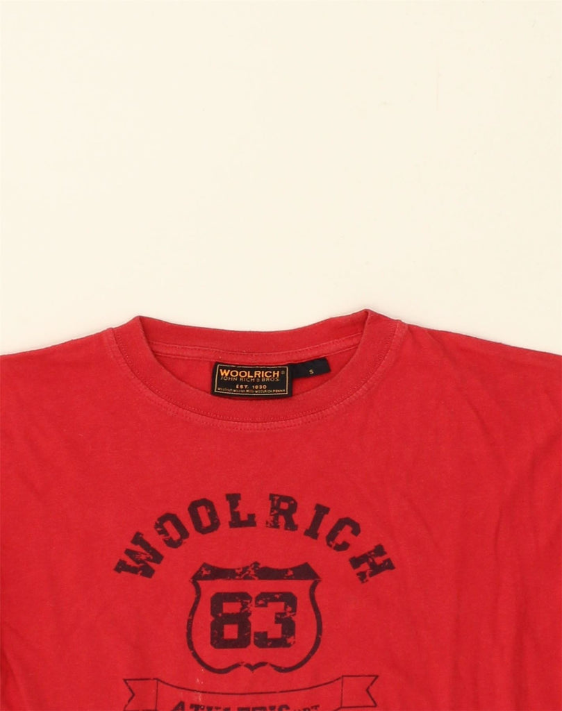 WOOLRICH Mens Graphic Top Long Sleeve Small Red Cotton | Vintage Woolrich | Thrift | Second-Hand Woolrich | Used Clothing | Messina Hembry 