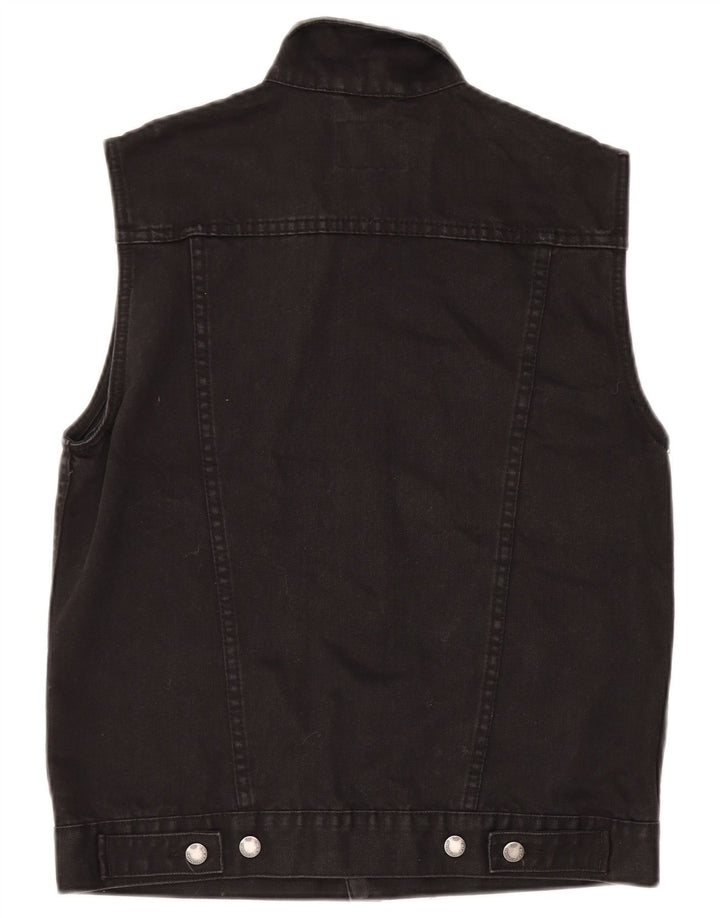 Cheap Monday Mens Denim Gilet UK 38 Medium Black Cotton