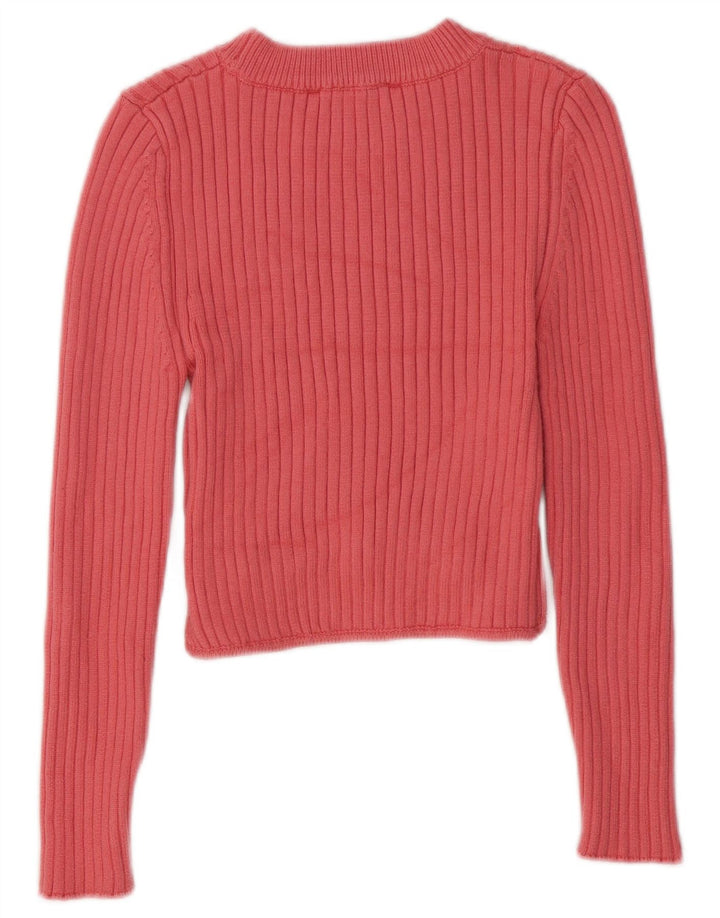 Zara Womens Top Long Sleeve UK 14 Large Pink Viscose