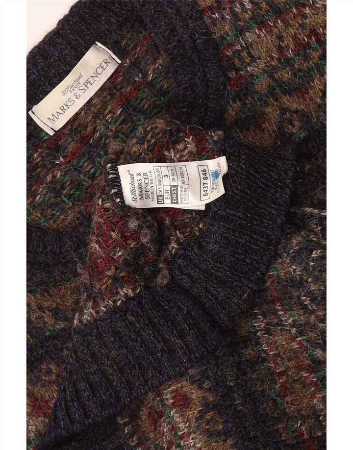 Marks & Spencer Mens Boat Neck Jumper Sweater Medium Multicoloured