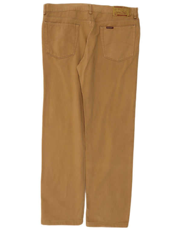 Carrera Mens Straight Casual Trousers IT 52 XL W36 L30 Beige Cotton