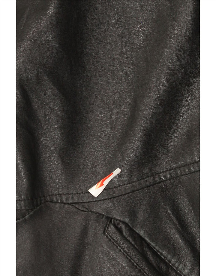 Conbipel Womens Leather Jacket IT 44 Medium Black Leather