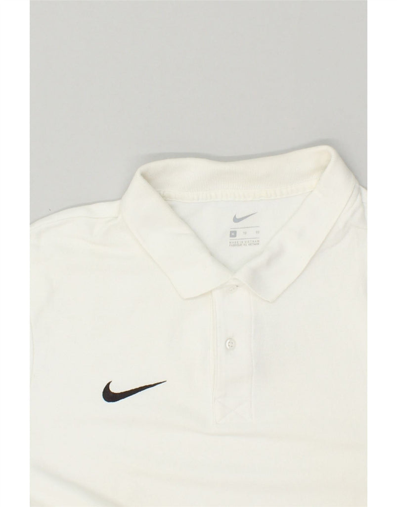 NIKE Mens Tall Polo Shirt XL White Cotton | Vintage Nike | Thrift | Second-Hand Nike | Used Clothing | Messina Hembry 