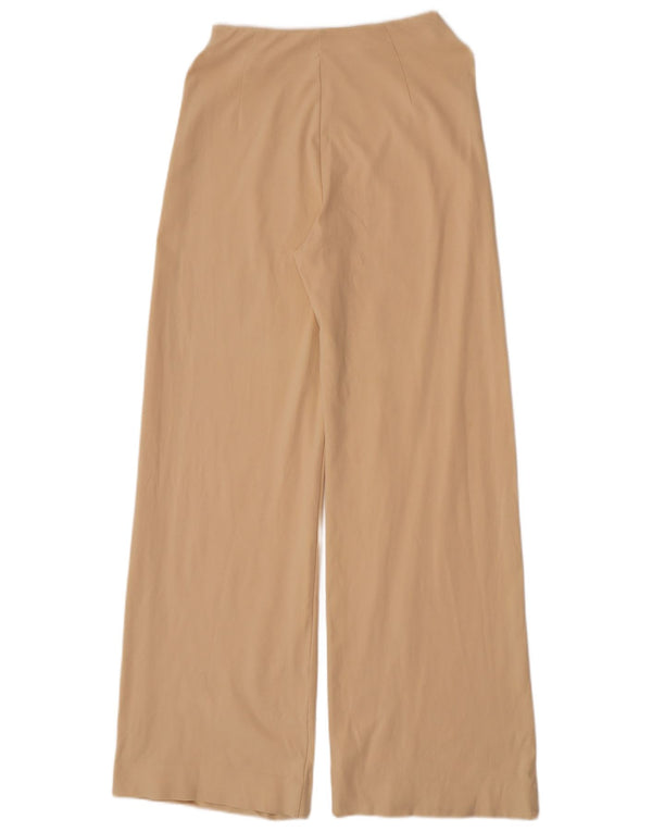 Massimo Dutti Womens Wide Leg Casual Trousers Small W26 L32 Beige Polyamide