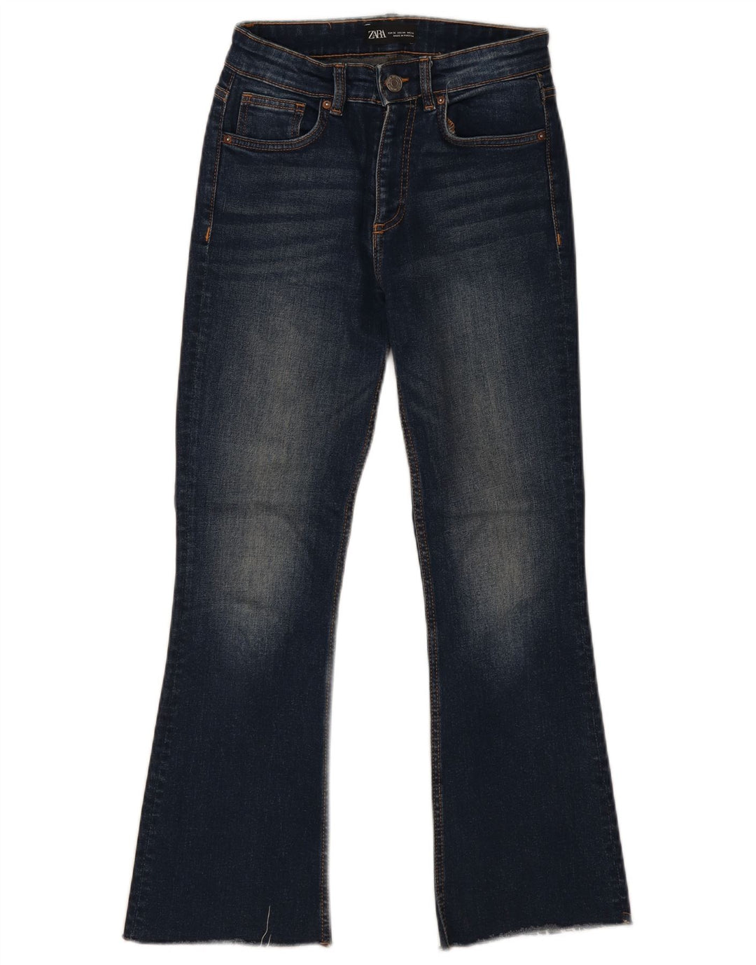 Zara Womens Flared Jeans EU 36 XS W26 L27 Blue Cotton