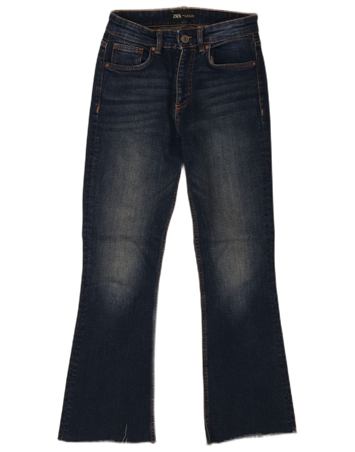 Zara Womens Flared Jeans EU 36 XS W26 L27 Blue Cotton