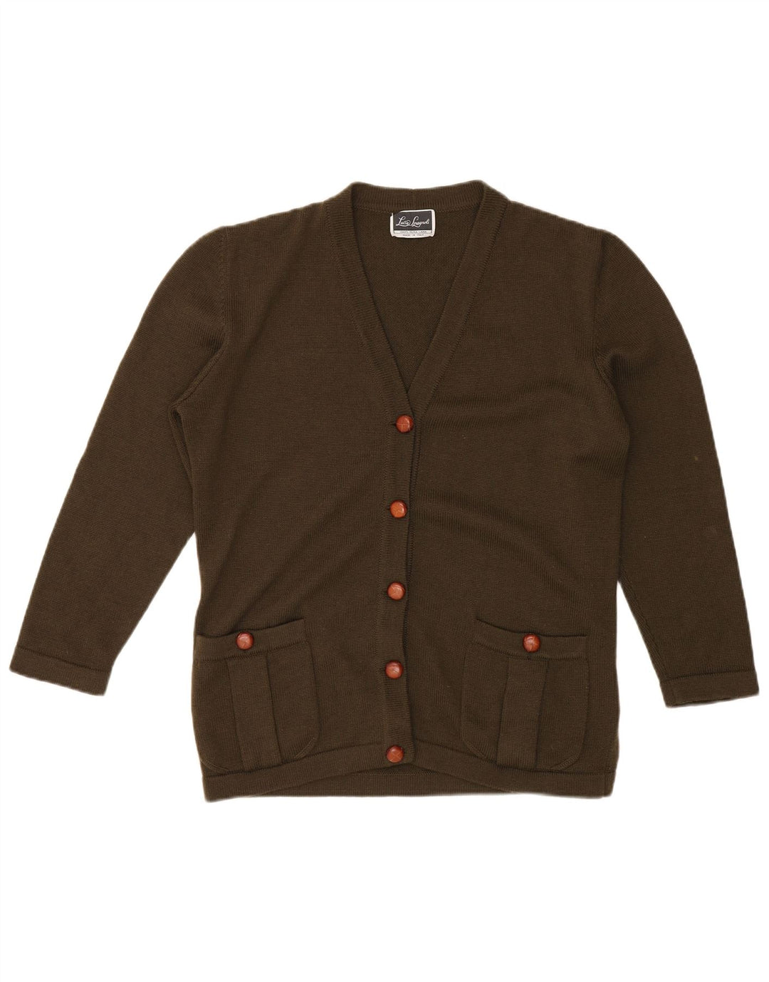 LUISA SPAGNOLI Womens Cardigan Sweater UK 18 XL Khaki Wool