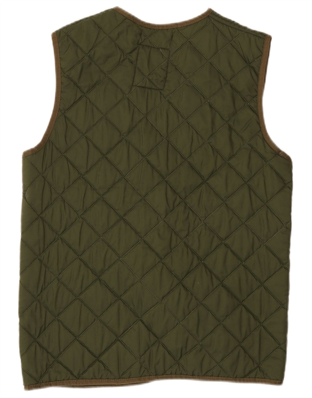 Vintage Womens Oversized Quilted Gilet US 1 XS Khaki
