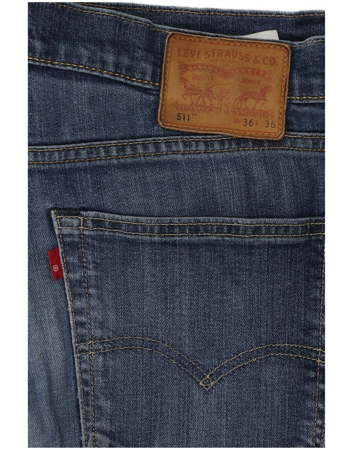 Levi's Mens Slim Jeans W36 L34 Blue Cotton