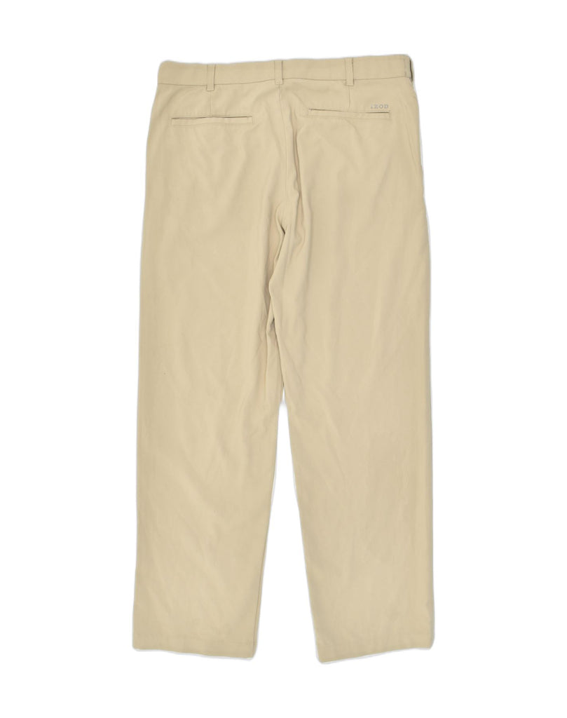 IZOD Mens Straight Chino Trousers W34 L32 Beige Polyester | Vintage Izod | Thrift | Second-Hand Izod | Used Clothing | Messina Hembry 