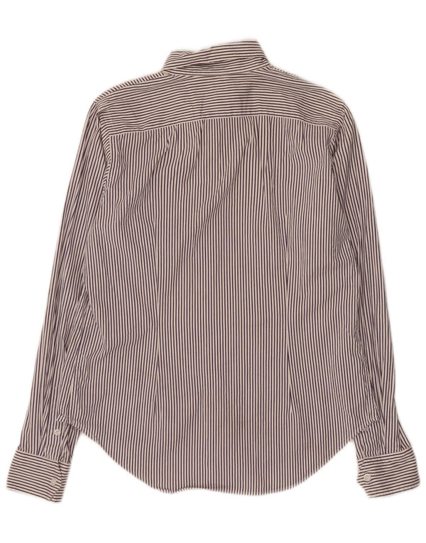 Ralph Lauren Womens Slim Fit Shirt US 12 Large Purple Pinstripe Cotton