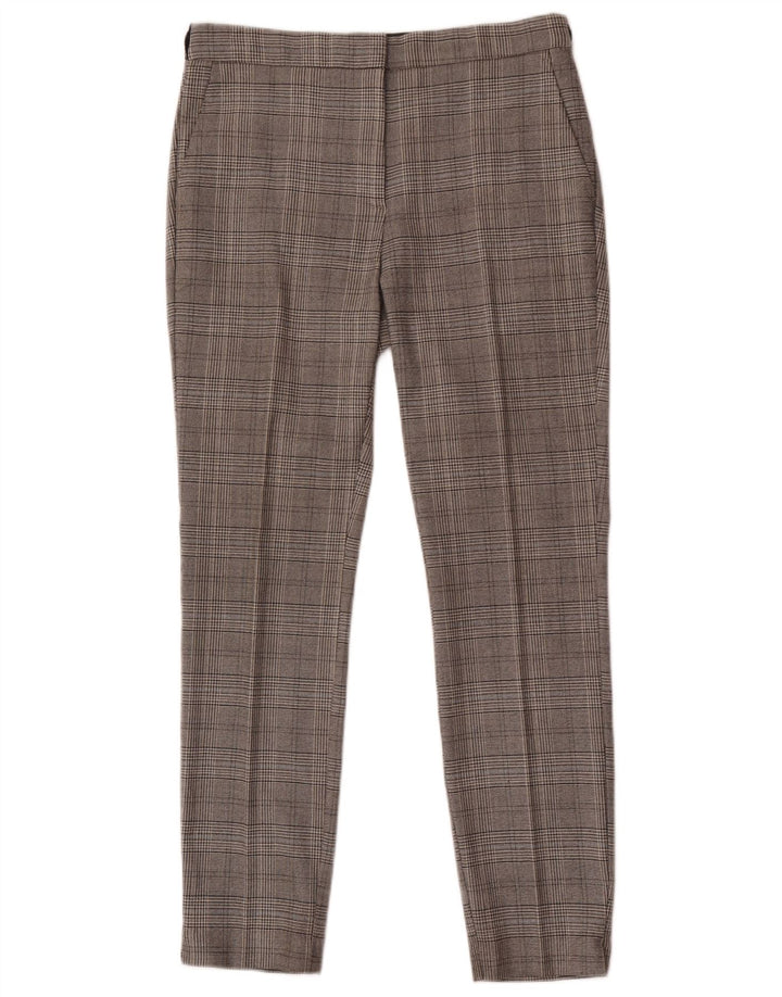 Zara Womens Slim Chino Trousers Medium W28 L28 Grey Houndstooth