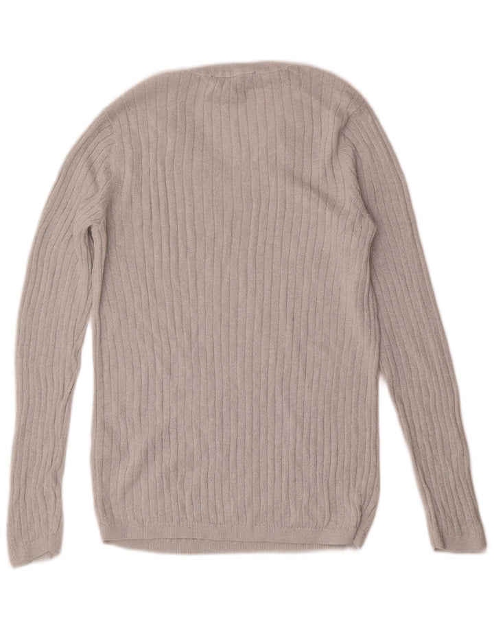 Tommy Hilfiger Womens V-Neck Jumper Sweater UK 12 Medium Grey Flecked