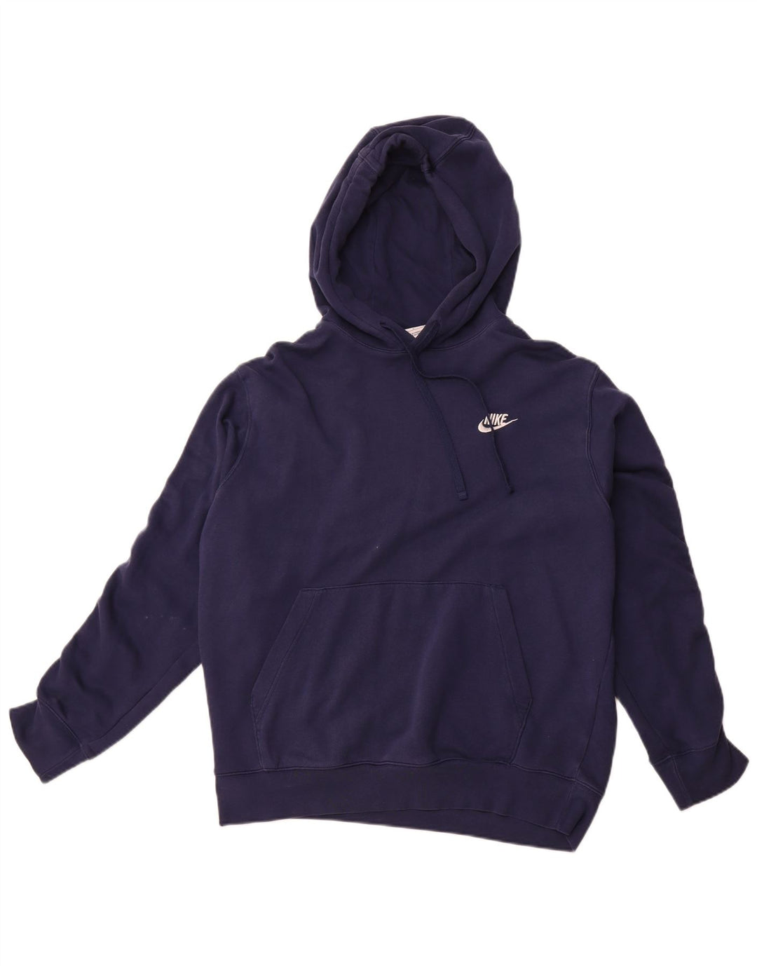 Nike Mens Graphic Hoodie Jumper Large Navy Blue Cotton