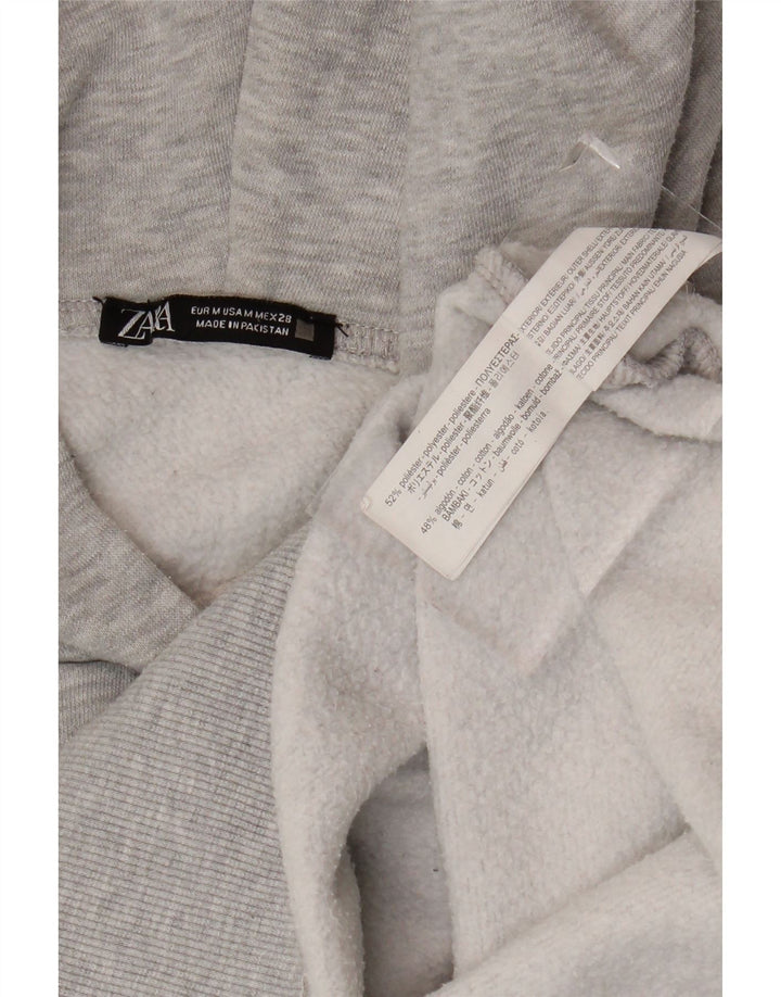 Zara Womens Oversized Hoodie Jumper UK 14 Medium Grey Polyester