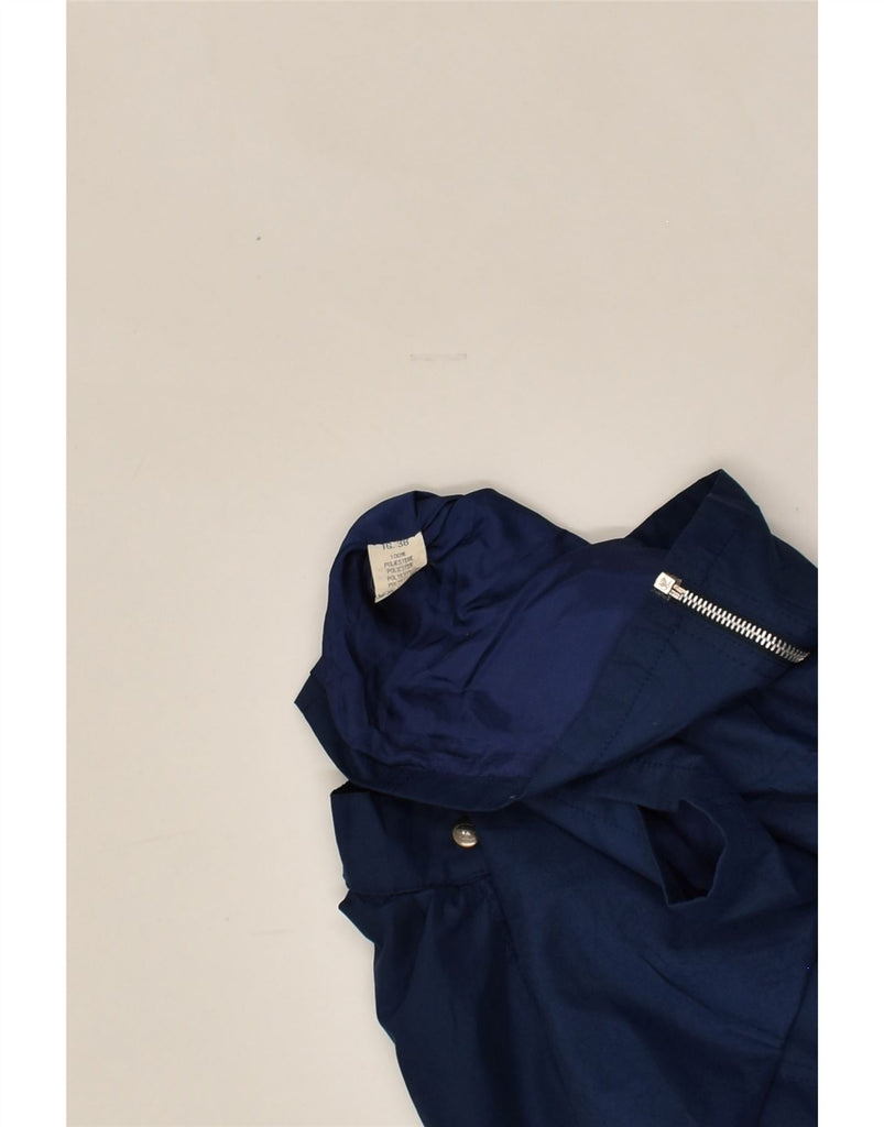 TRUSSARDI JUNIOR Girls Bomber Jacket 12-13 Years Navy Blue Polyester | Vintage Trussardi Junior | Thrift | Second-Hand Trussardi Junior | Used Clothing | Messina Hembry 