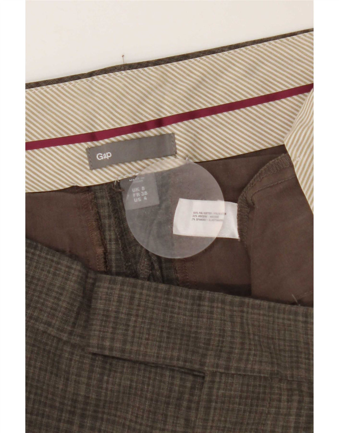 Gap Womens Straight Suit Trousers UK 8 Small W30 L27 Grey Check Polyester