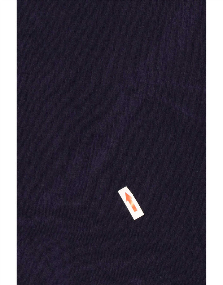 Zara Mens V-Neck Jumper Sweater Large Navy Blue Viscose