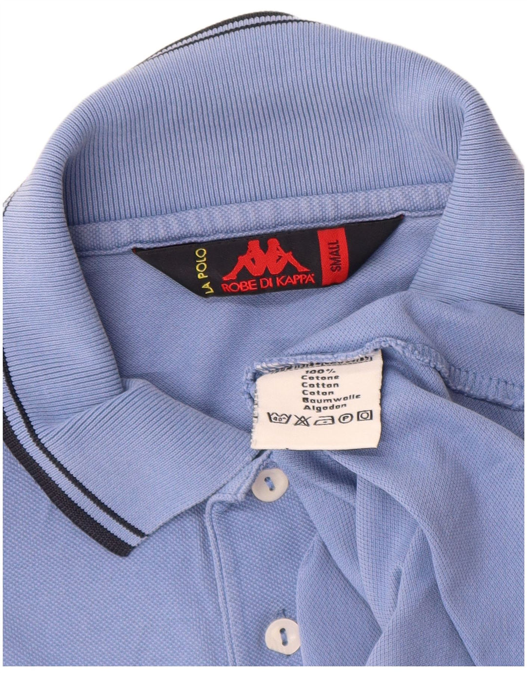 Kappa Mens La Polo Polo Shirt Small Blue Cotton