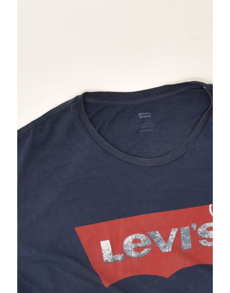 LEVI'S Mens Graphic T-Shirt Top 2XL Navy Blue | Vintage Levi's | Thrift | Second-Hand Levi's | Used Clothing | Messina Hembry 