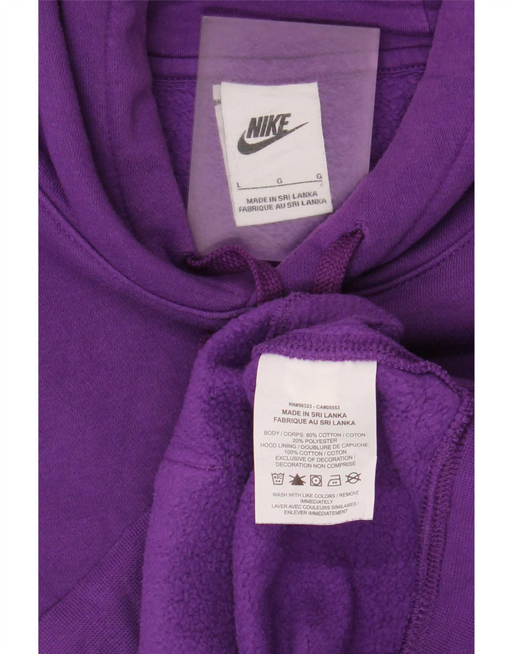 Nike Mens Hoodie Jumper Large Purple Cotton