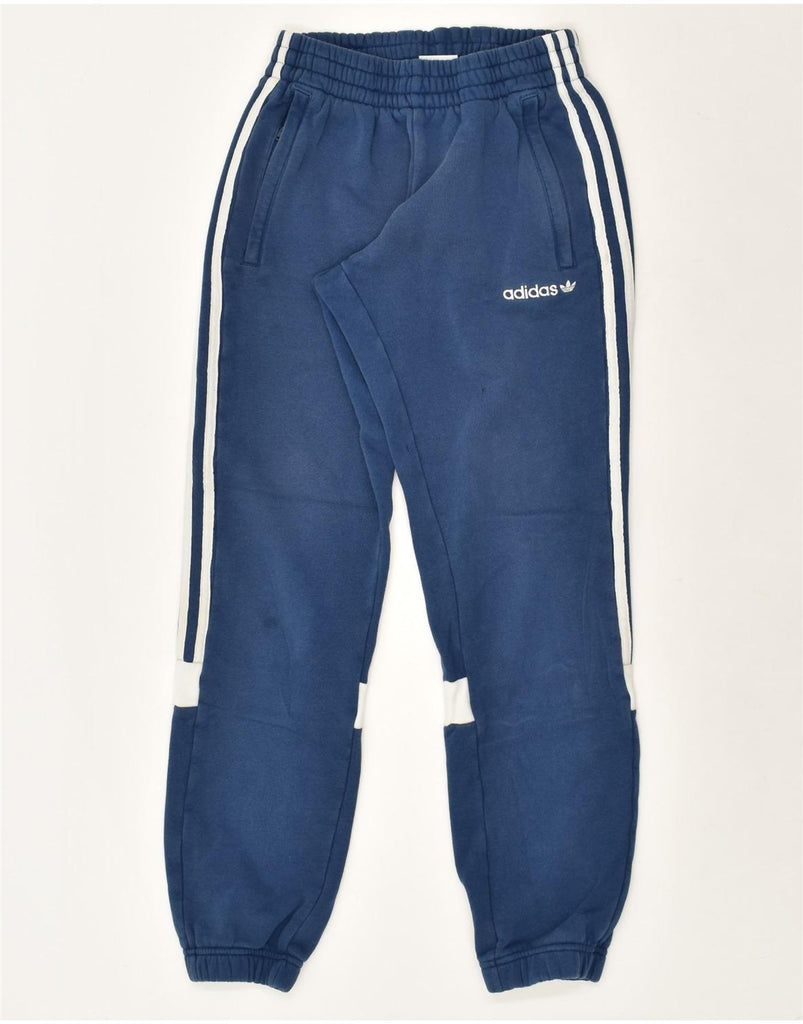 ADIDAS Mens Tracksuit Trousers Joggers Small Navy Blue Cotton | Vintage Adidas | Thrift | Second-Hand Adidas | Used Clothing | Messina Hembry 